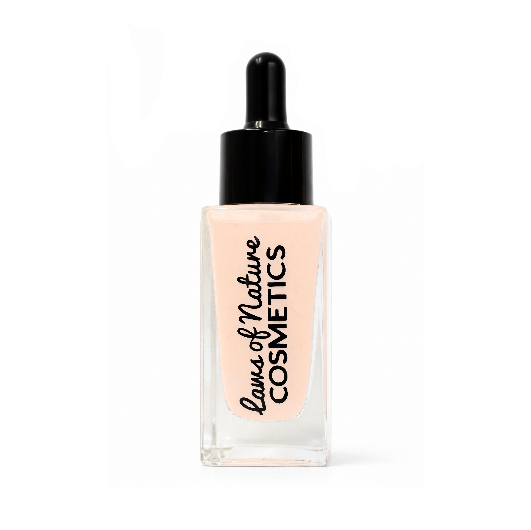 Cosmetic dropper bottle with 'Laws of Nature Cosmetics' label on a white background